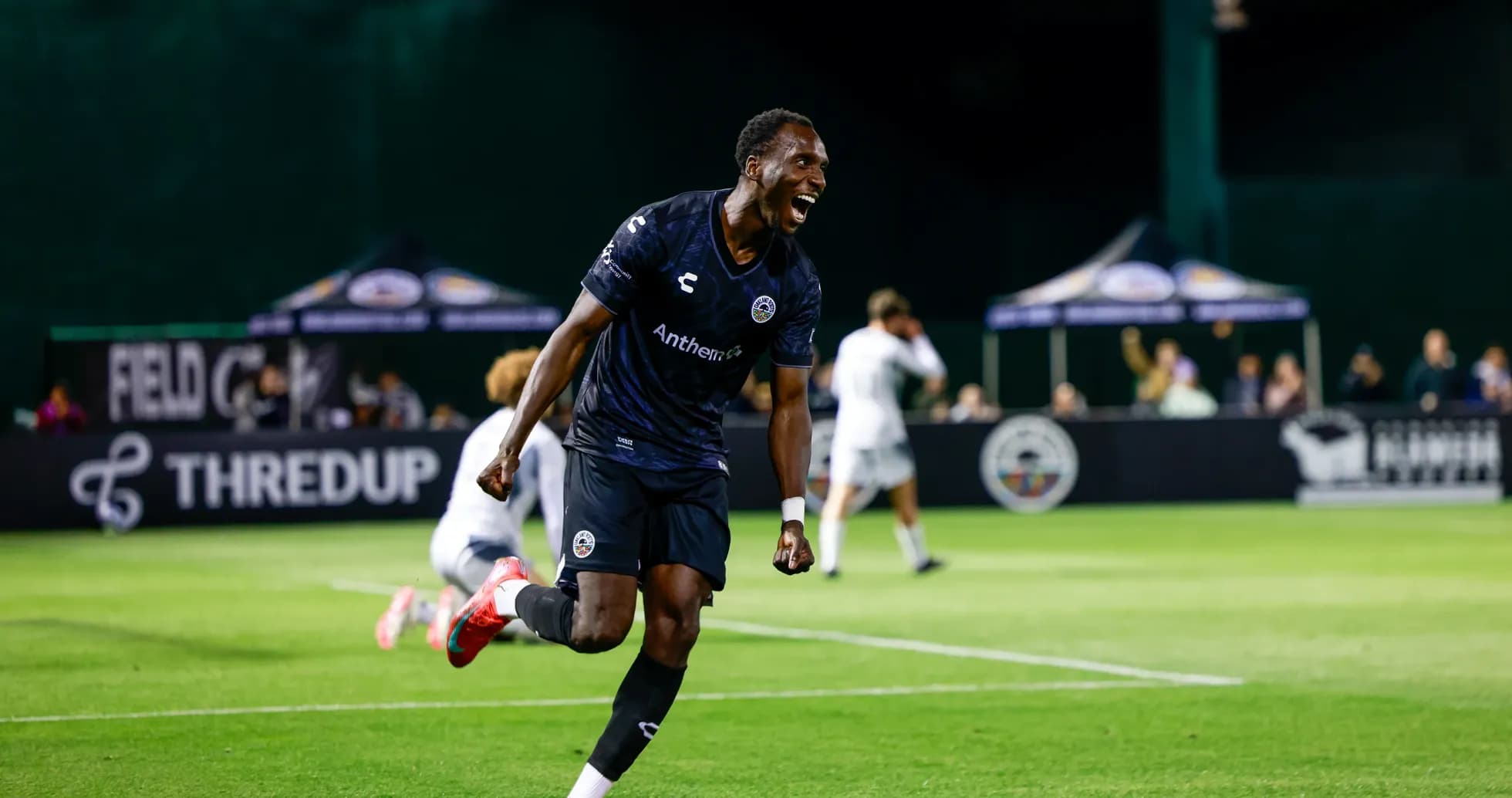 Player celebrating during Las Vegas Lights match Player celebrating during Las Vegas Lights match