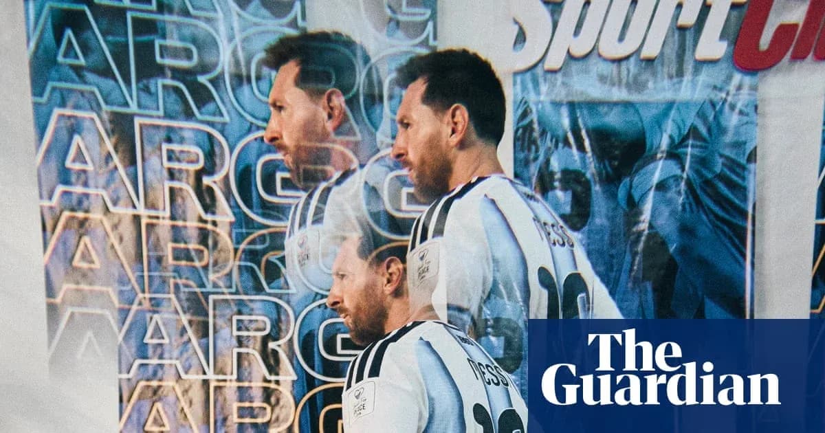 Lionel Messi in Argentina jersey with background graphics Lionel Messi in Argentina jersey with background graphics
