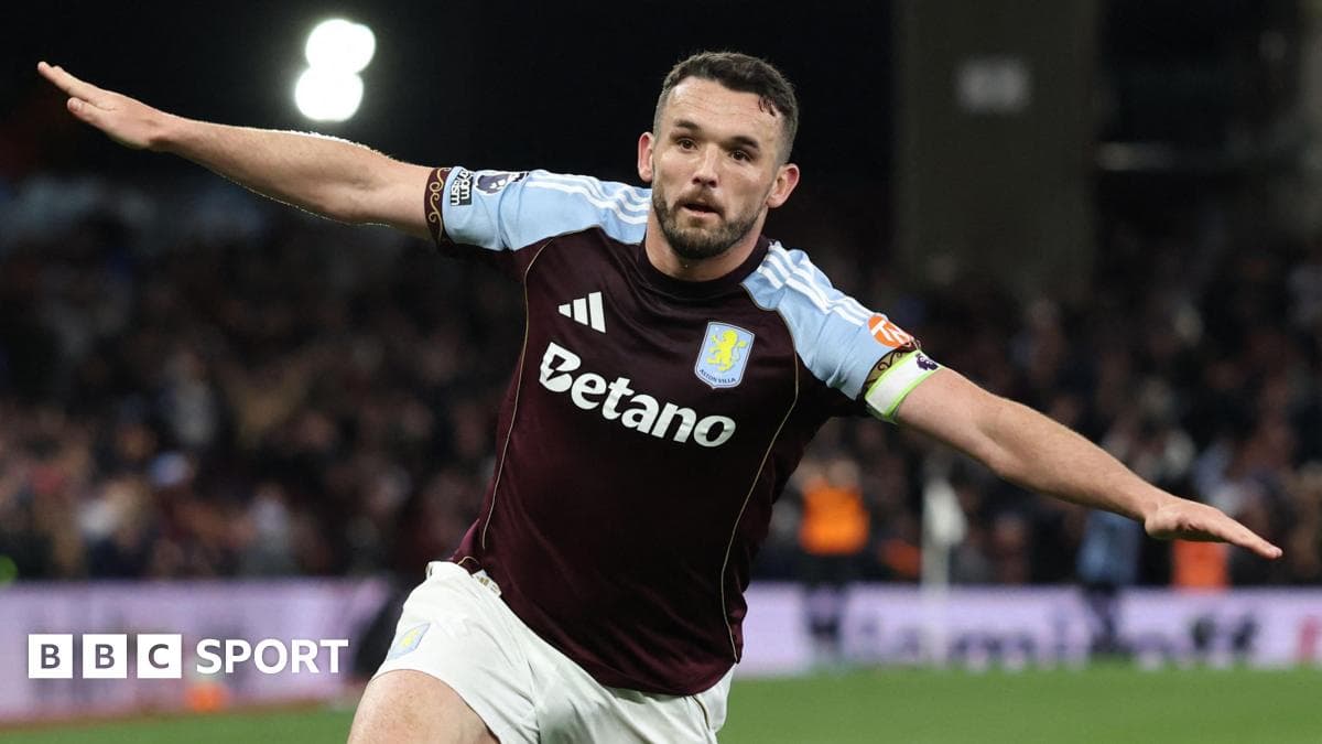 Player celebrating after scoring a goal for Aston Villa Player celebrating after scoring a goal for Aston Villa