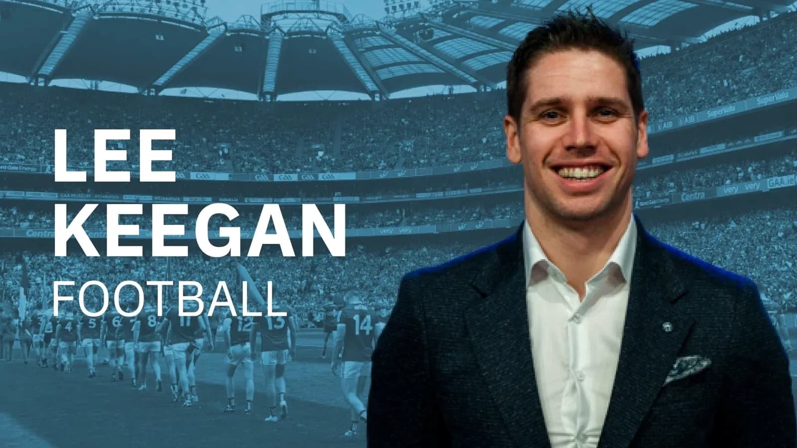 Lee Keegan smiling with football stadium background Lee Keegan smiling with football stadium background