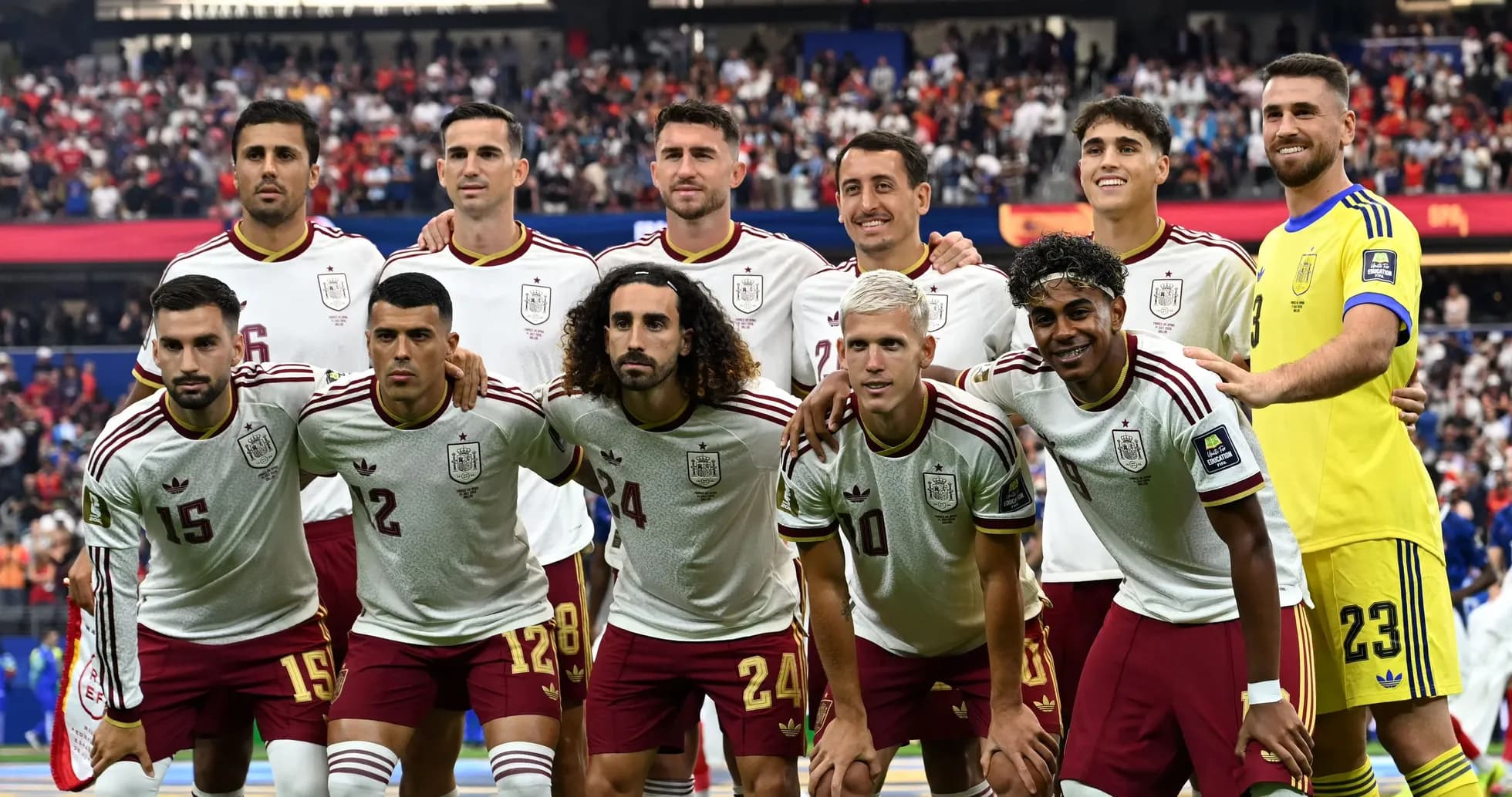 Spain national football team posing before match Spain national football team posing before match
