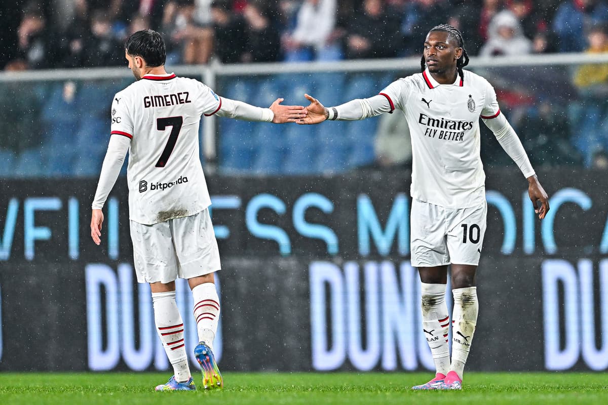 Genoa vs AC Milan players exchanging gestures Genoa vs AC Milan players exchanging gestures