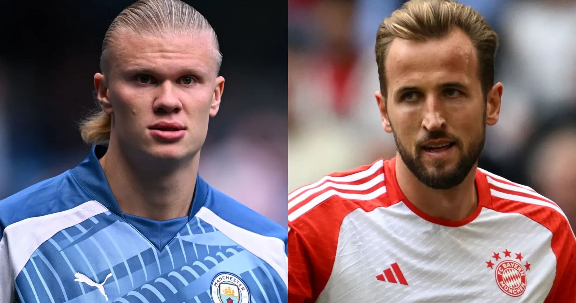 Erling Haaland and Harry Kane in football jerseys Erling Haaland and Harry Kane in football jerseys