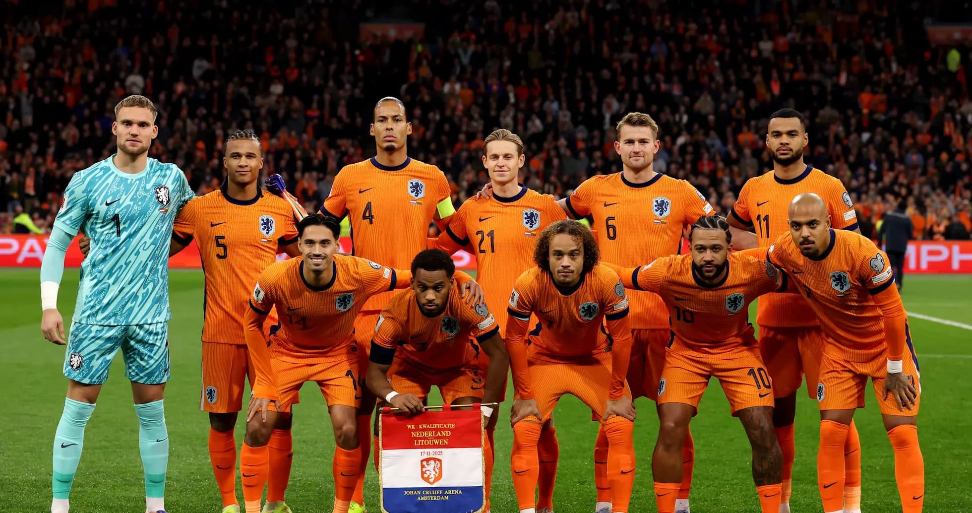 Netherlands national team posing before match Netherlands national team posing before match