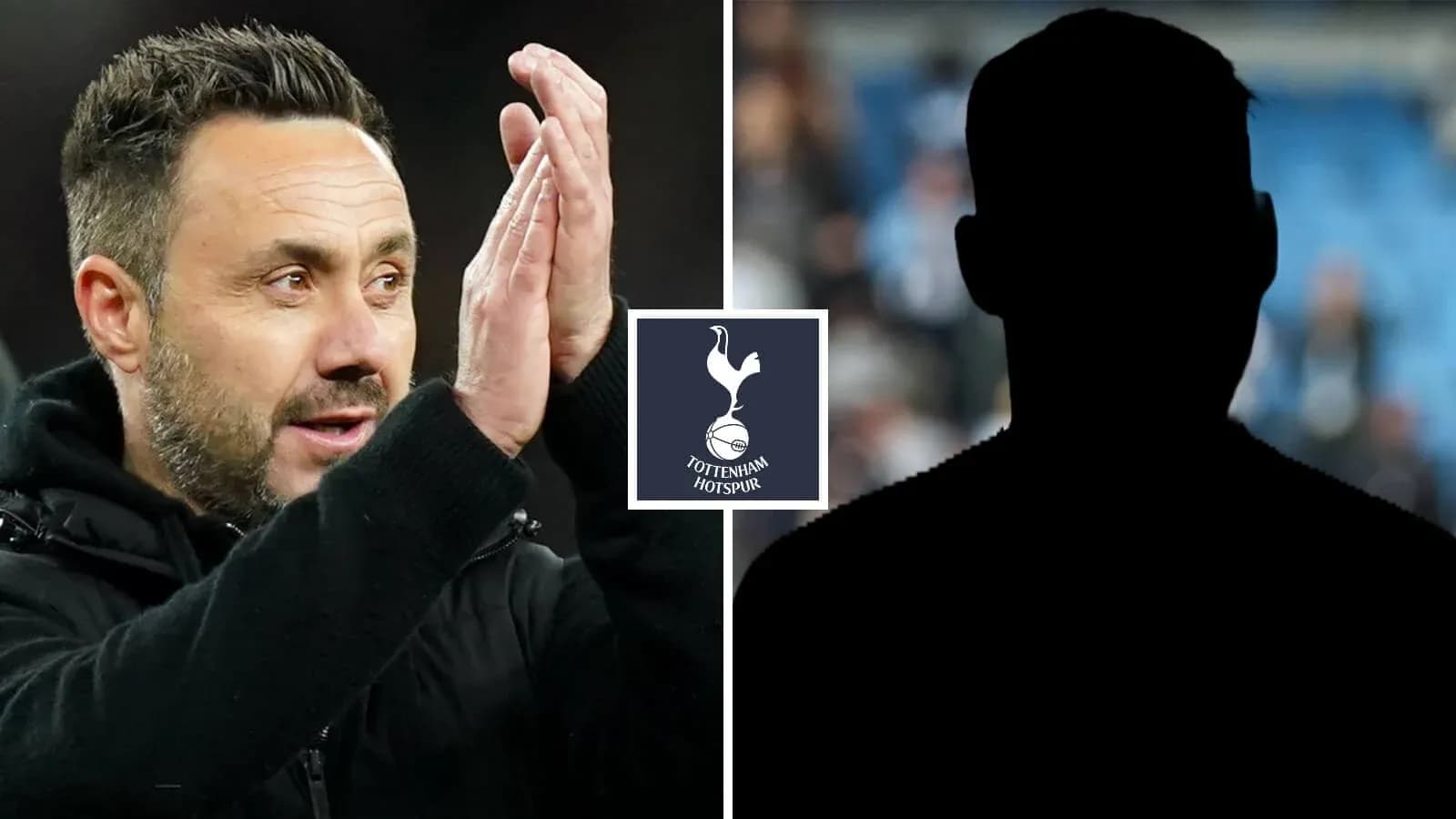 Coach gesturing with hands near Tottenham Hotspur logo Coach gesturing with hands near Tottenham Hotspur logo