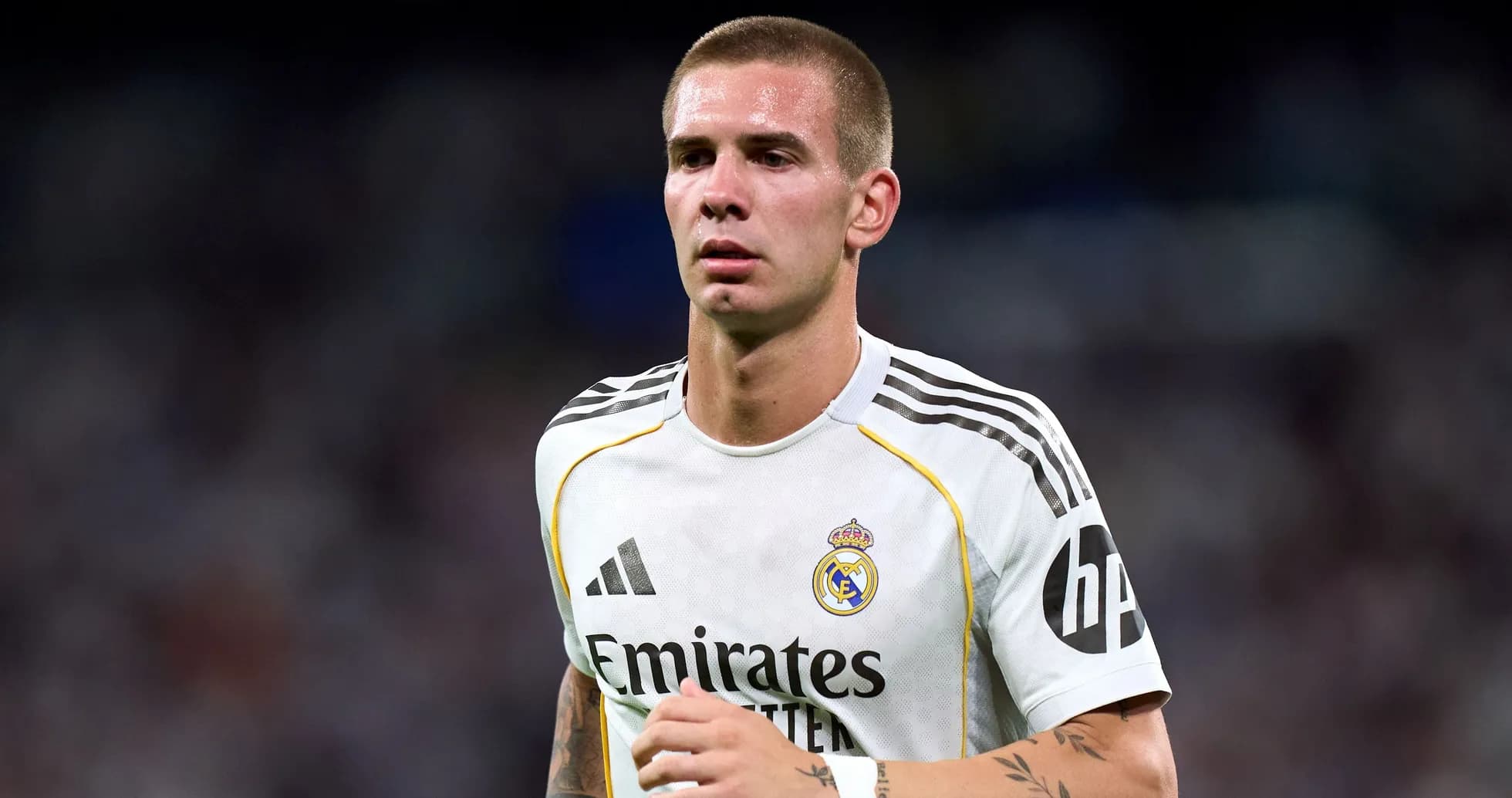 Player wearing Real Madrid jersey during match Player wearing Real Madrid jersey during match