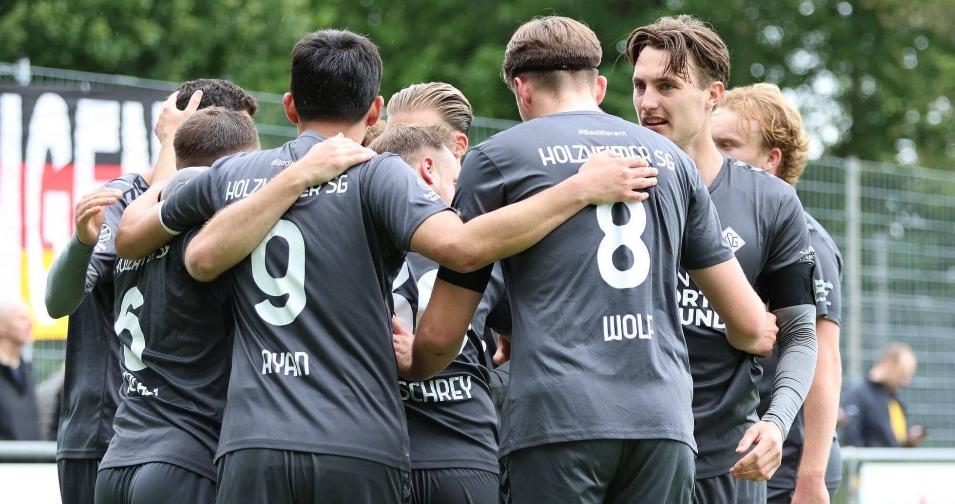 Holzheimer SG players celebrating together Holzheimer SG players celebrating together