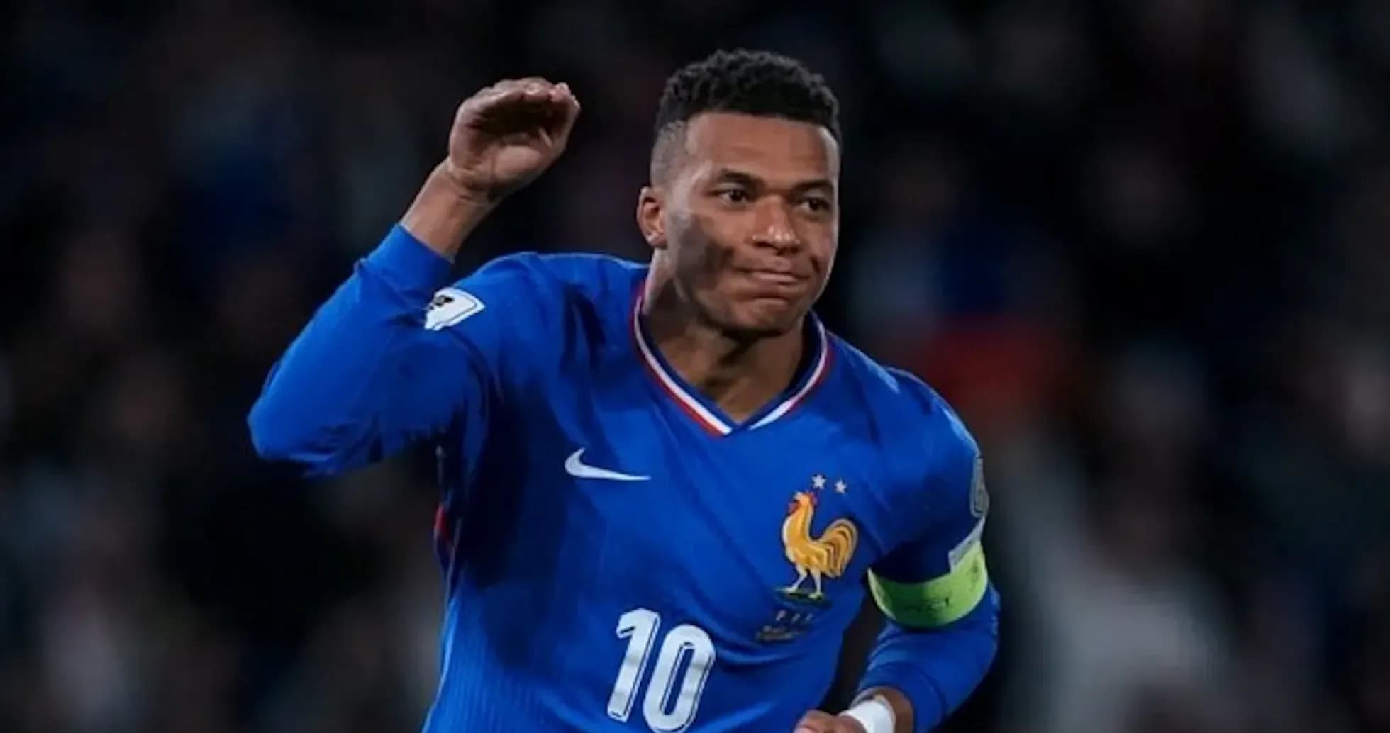 Kylian Mbappé celebrating during match Kylian Mbappé celebrating during match