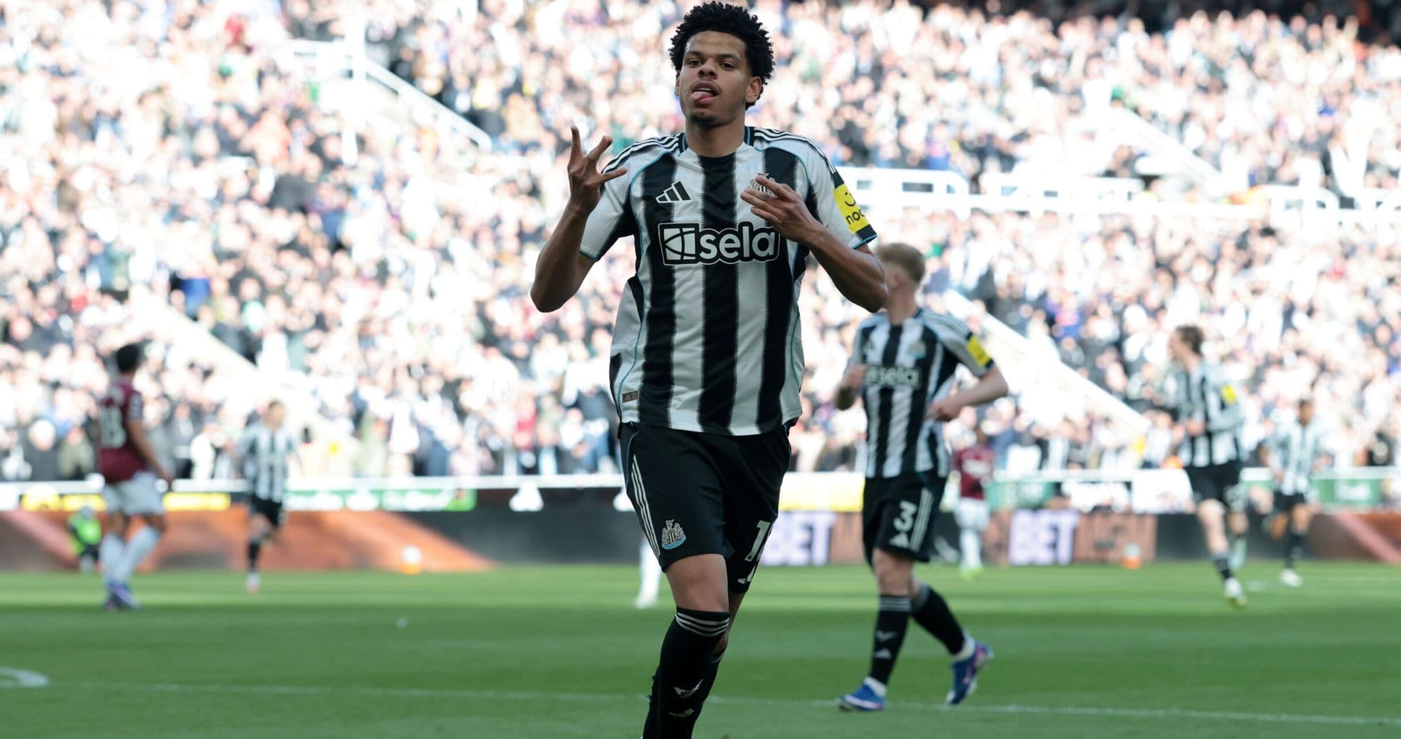 Newcastle player celebrating a goal Newcastle player celebrating a goal