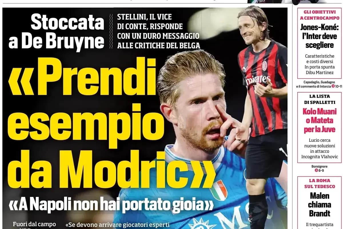 Headline about De Bruyne and Modric in football news Headline about De Bruyne and Modric in football news