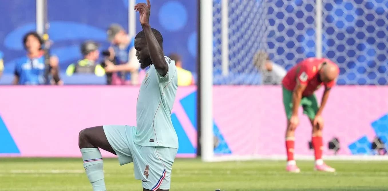 Player celebrating after scoring during a match Player celebrating after scoring during a match