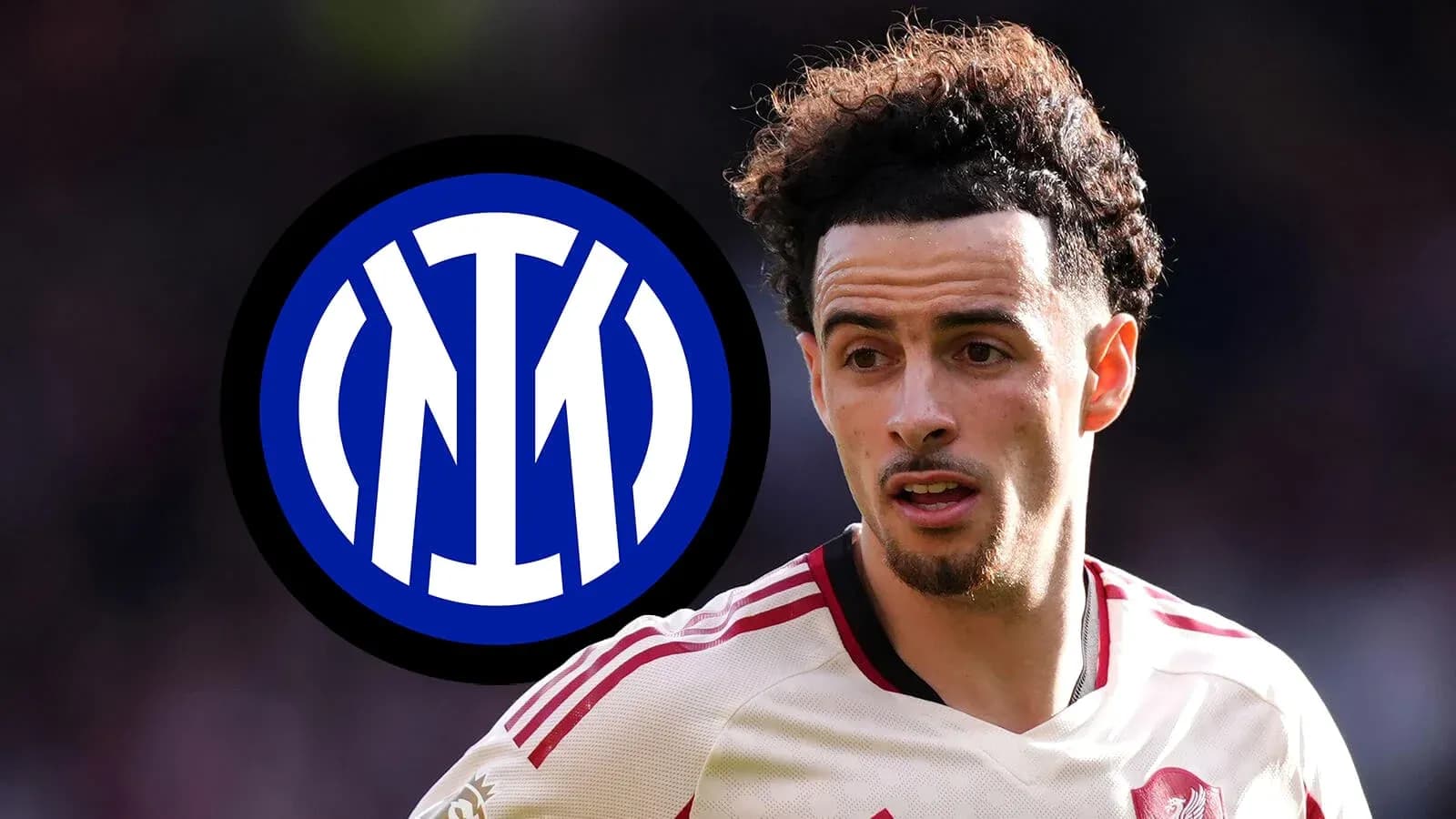 Player in jersey with Inter Milan logo background Player in jersey with Inter Milan logo background
