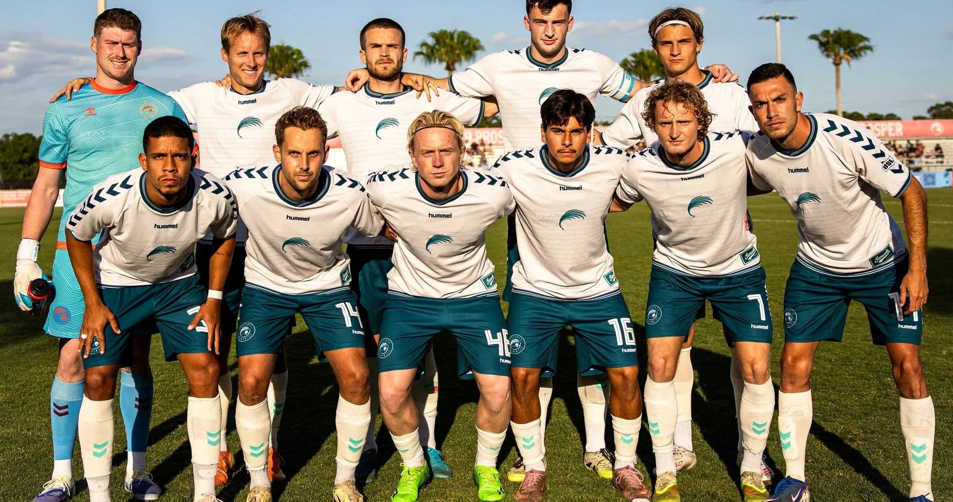 Naples team lineup before USL League One Cup match Naples team lineup before USL League One Cup match