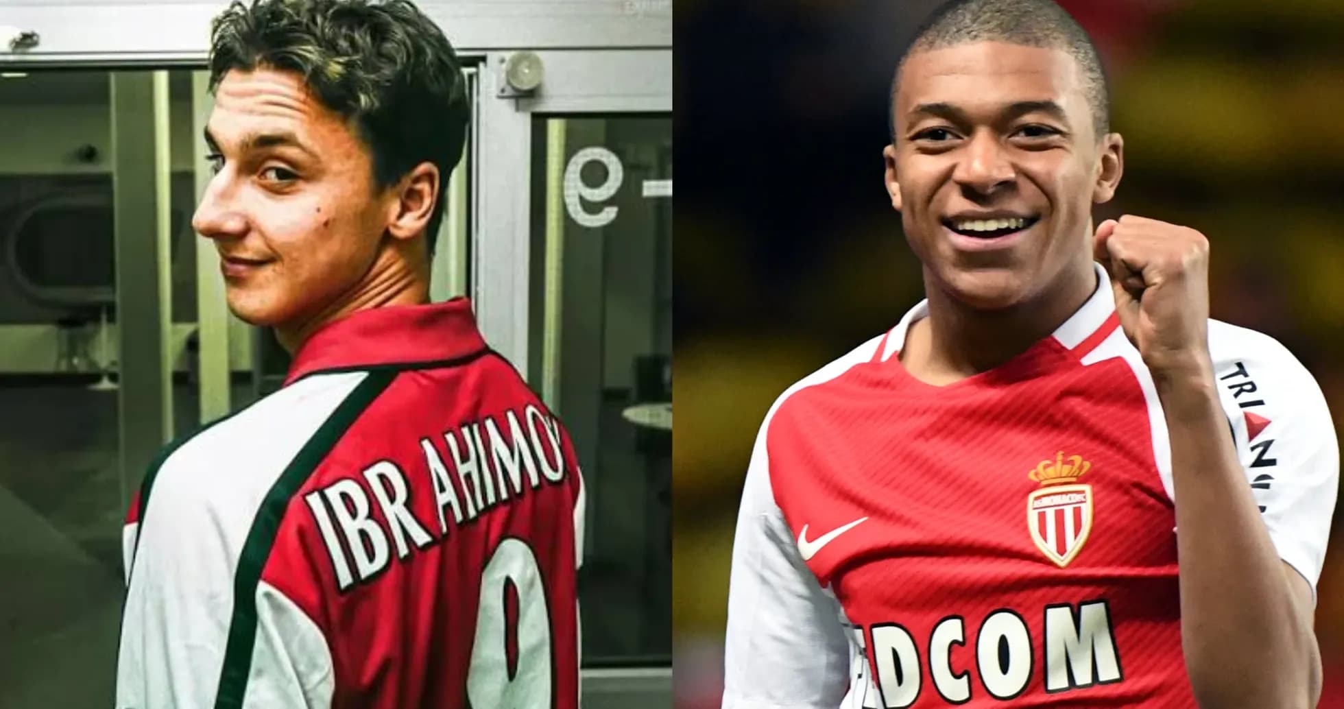 Zlatan Ibrahimović and Kylian Mbappé in jerseys Zlatan Ibrahimović and Kylian Mbappé in jerseys