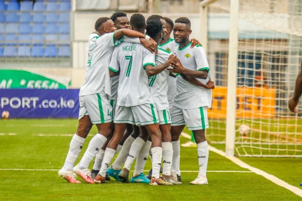 Kariobangi Sharks players celebrating a goal Kariobangi Sharks players celebrating a goal