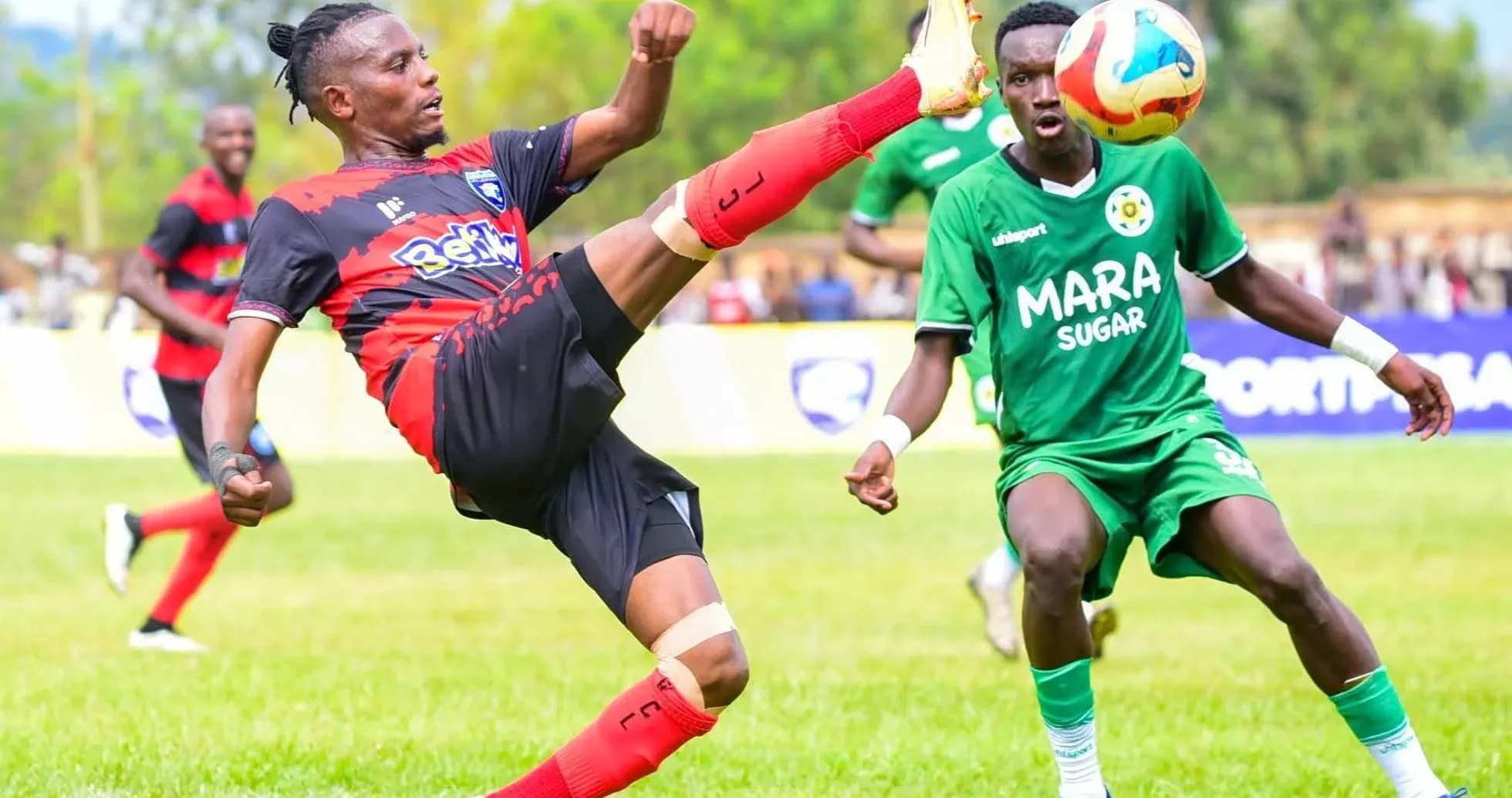 Player kicking the ball during Murang'a SEAL match Player kicking the ball during Murang'a SEAL match