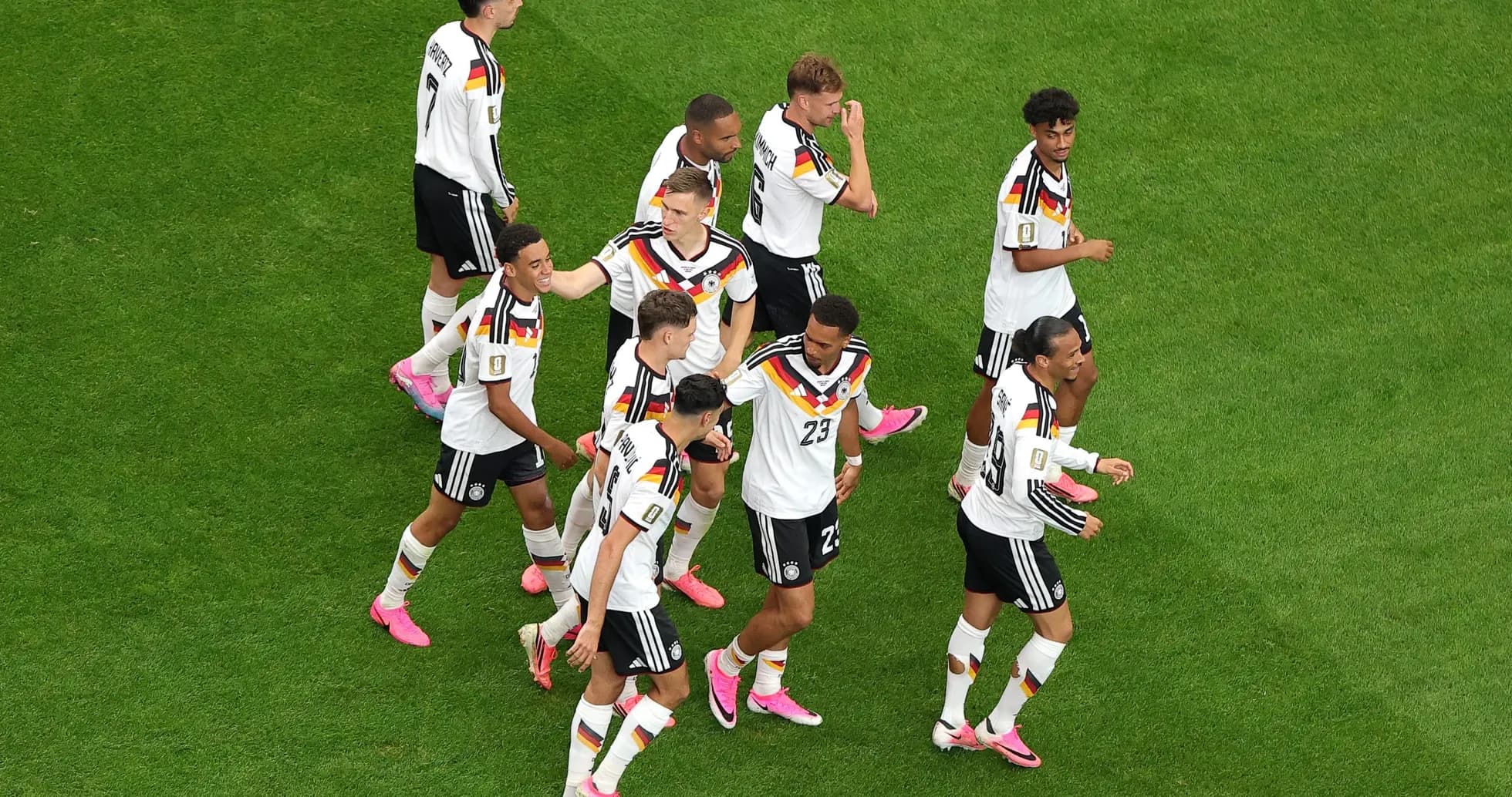 Germany players celebrating during World Cup match Germany players celebrating during World Cup match