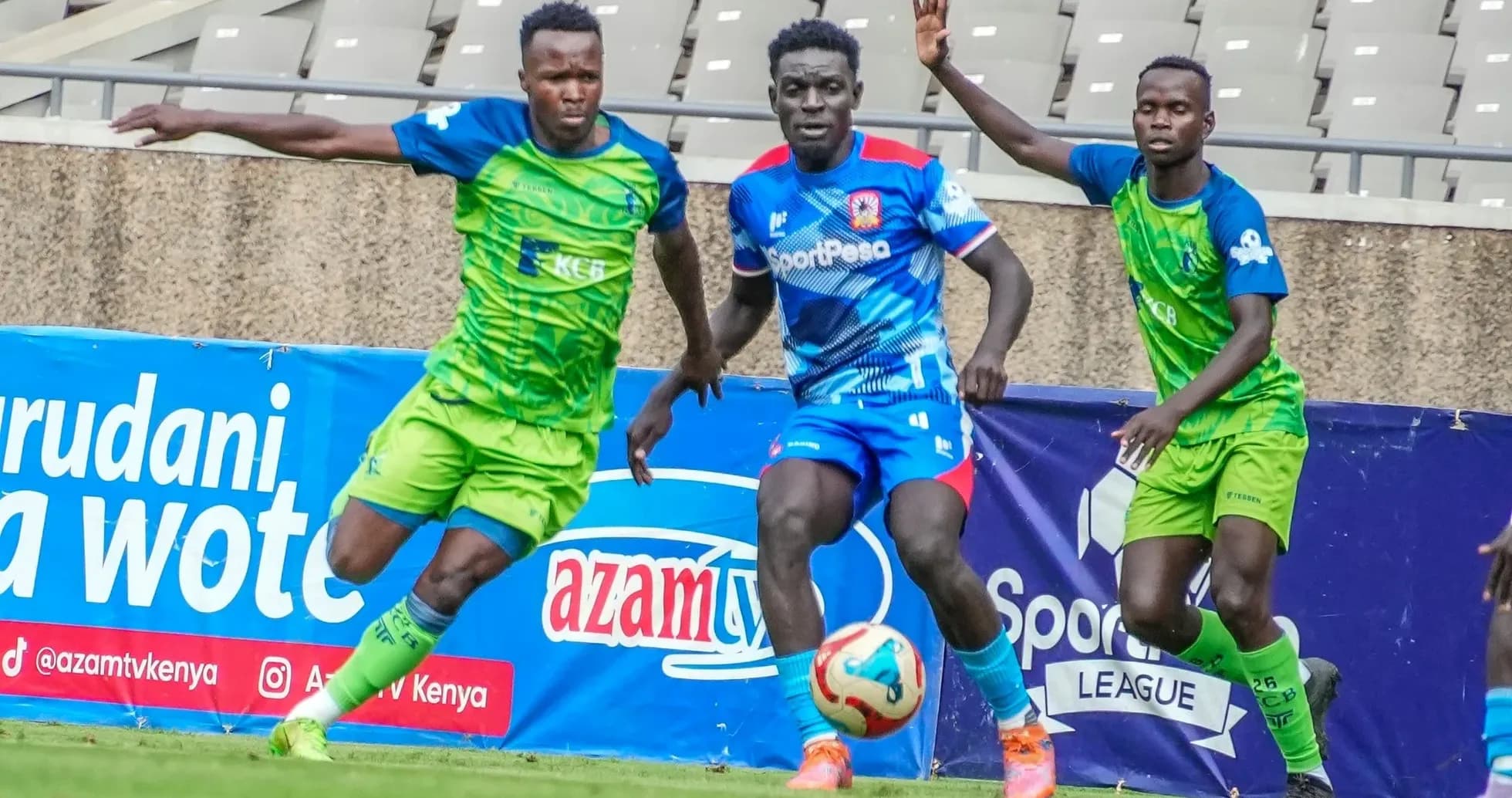 Players competing for the ball in FKF Premier League Players competing for the ball in FKF Premier League