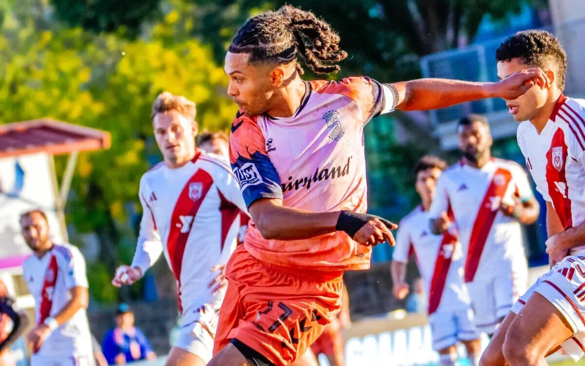 Indy Eleven player in action against Forward Madison Indy Eleven player in action against Forward Madison