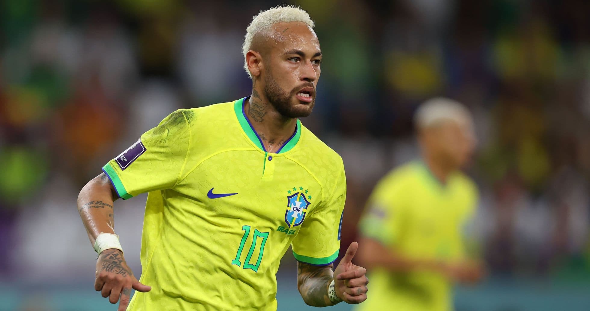 Neymar celebrating during Brazil football match Neymar celebrating during Brazil football match